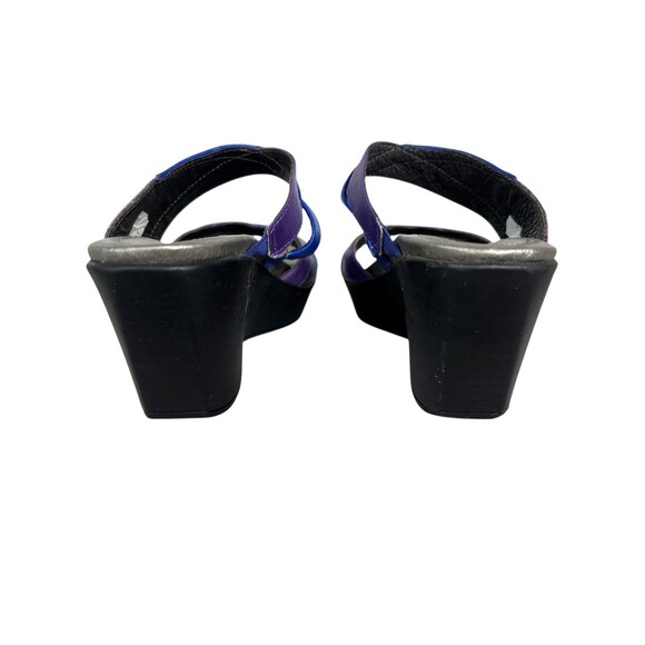 Naot Siren Comfort Wedge Sandals  EU 37 / US 6  Purple Blue & Black Leather - Picture 5 of 13